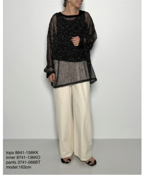 CHIGNON tシャツ Tシャツ ネップメッシュプルオーバー