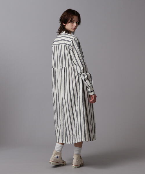 AVIREX シャツワンピース STRIPE GATHER SHIRT ONEPIECE