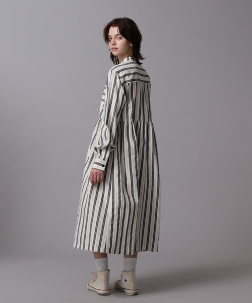 AVIREX シャツワンピース STRIPE GATHER SHIRT ONEPIECE