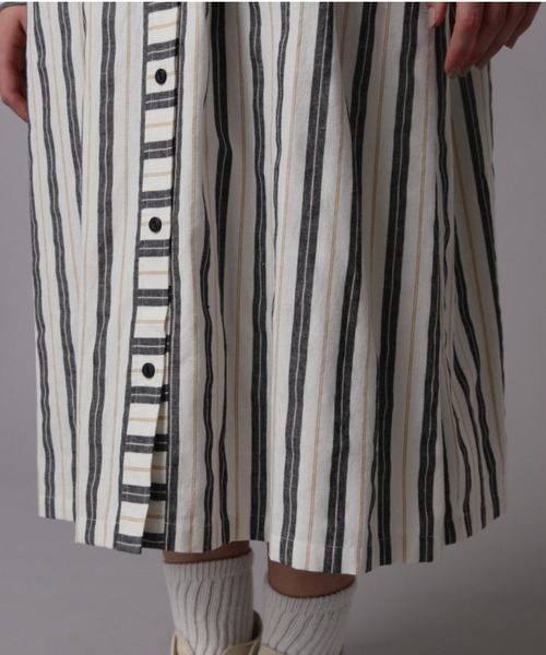 ハバーサック ギャザーシャツワンピース ストライプ セール】STRIPE GATHER SHIRT ONEPIECE/ストライプ ギャザー