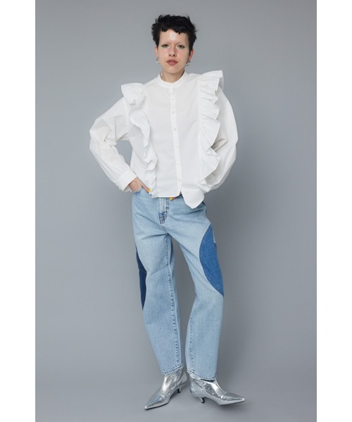 tシャツ Many frill shirt　メ二ーフリルシャツ レディース HeRIN.CYE tシャツ Many frill shirt メ二ーフリルシャツ