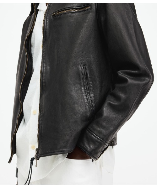 レザージャケット ジップアップ ボア r-4084 ALLSAINTS コート ジャケット MILLER ZIP UP LEATHER JACKET