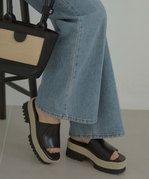 【chel】ACYM サンダル　ブラック L ACYM サンダル Layered sole jute レディース : ZOZOTOWN Yahoo