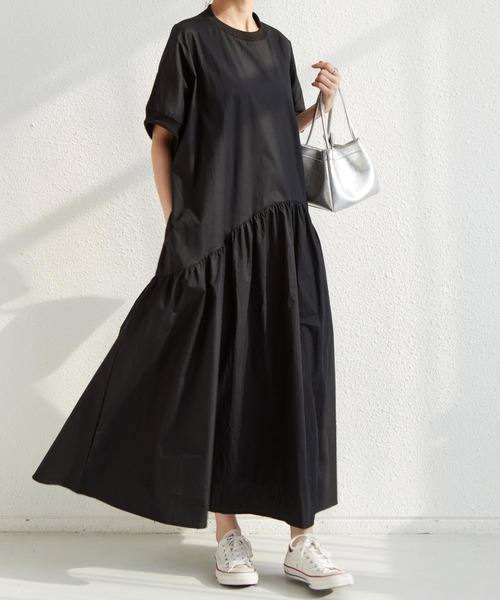新品入荷 THERESE DE MAISON ワンピース ギャザー バックジップ ワンピース
