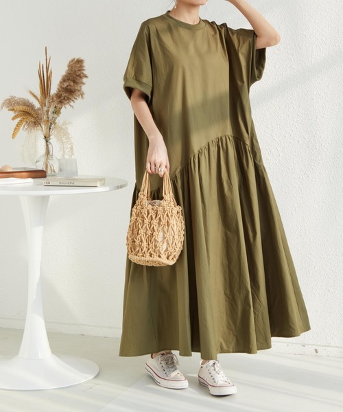 MAISON DE THERESE ワンピース バックジップ ギャザー