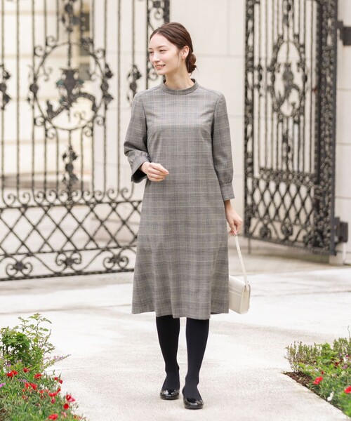 MACKINTOSH PHILOSOPHY」 7分袖ワンピース 36 グレー レディース  