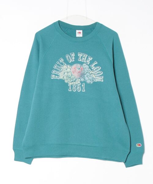 トレーナー スウェット 「FRUIT OF THE LOOM/フルーツオブザルーム」フルーツ柄　ラグラントレーナー レディース