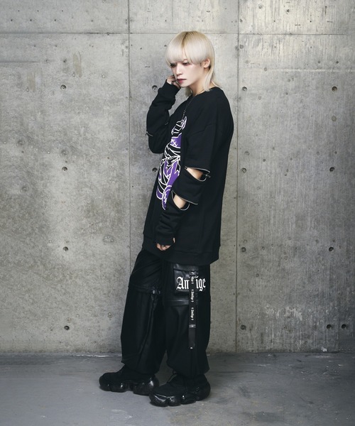 新品　amilige Tied Bear Zipスリーブトレーナー スウェット Amilige トレーナー スウェット Bandage Bear袖ZIPスウェット