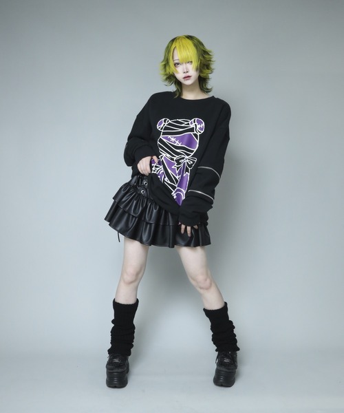 Amilige（アミリージュ） トレーナー スウェット Bandage Bear袖ZIP