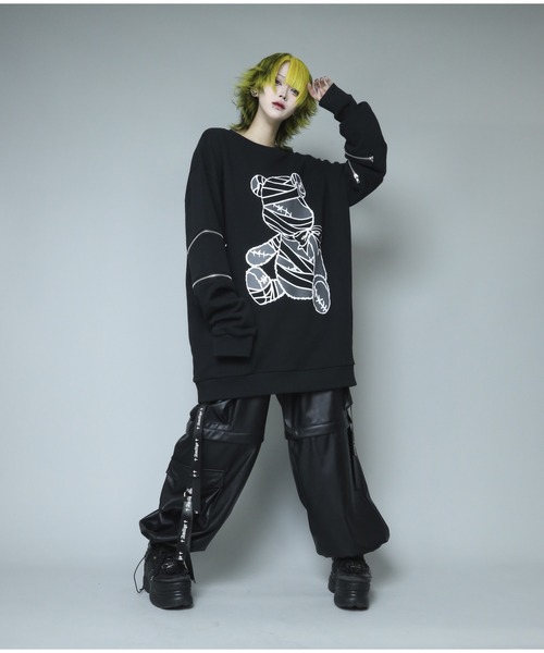 Amilige（アミリージュ） トレーナー スウェット Bandage Bear袖ZIP
