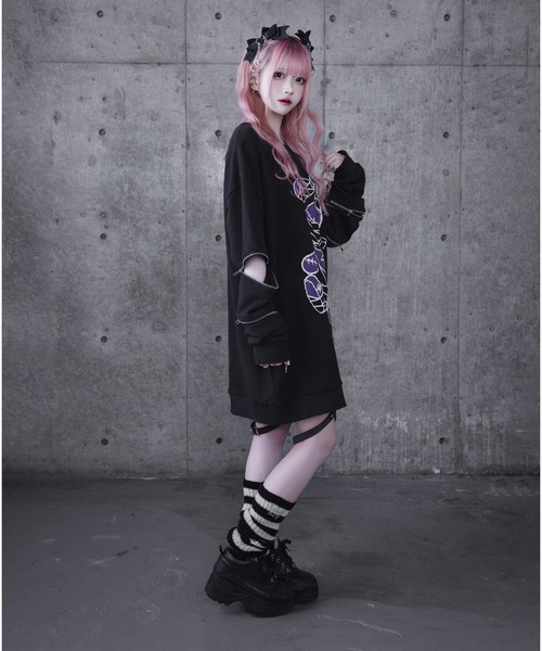Amilige（アミリージュ） トレーナー スウェット Bandage Bear袖ZIP