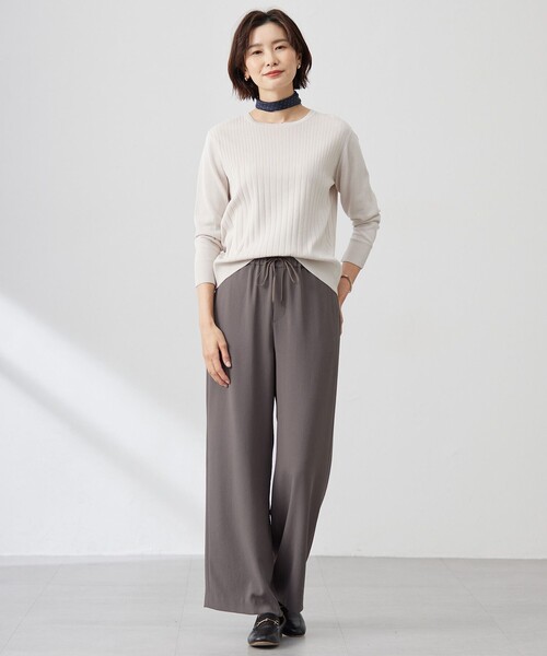 ニット セーター 「洗える」Cotton Acetate ストライプ ニット プルオーバー レディース ニット セーター 「洗える」Cotton Acetate ストライプ プル