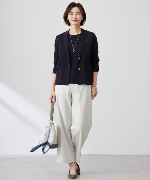 ニット セーター 「洗える」Cotton Acetate ストライプ プル