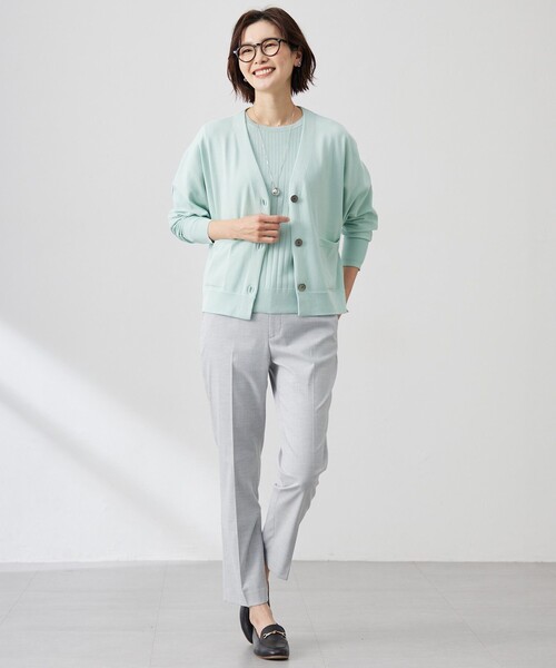 ニット セーター 「洗える」Cotton Acetate ストライプ ニット プルオーバー レディース ニット セーター 「洗える」Cotton Acetate ストライプ プル