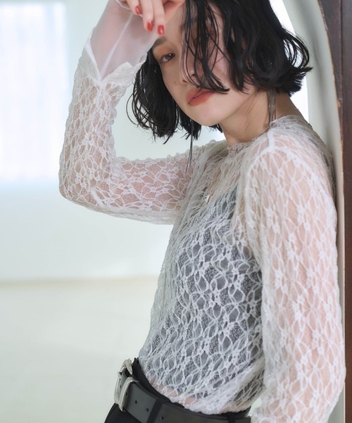 HARE シアーレースタイトトップス HARE tシャツ シアーレースタイトトップス(HARE) レディース