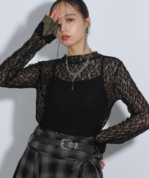 HARE シアーレースタイトトップス HARE tシャツ シアーレースタイトトップス(HARE) レディース