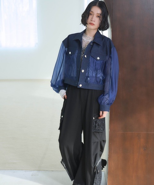 HARE tシャツ シアーレースタイトトップス(HARE) レディース