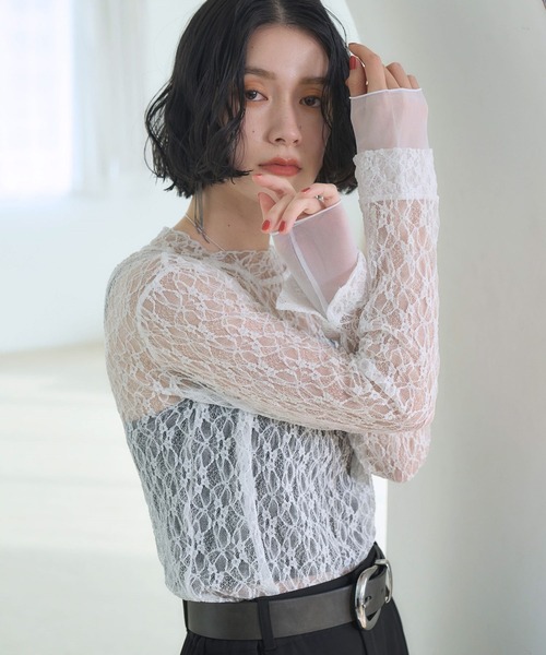 HARE シアーレースタイトトップス HARE tシャツ シアーレースタイトトップス(HARE) レディース