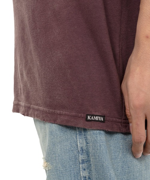 KAMIYA tシャツ “KMY-ROSE” Distressed T-shirt メンズ
