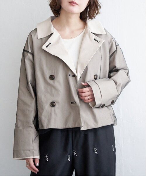 notch. トレンチコート コート チュールレイヤードショートトレンチ