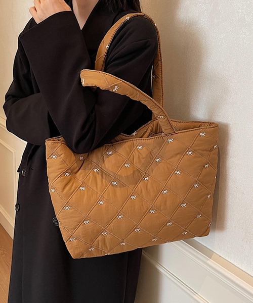 Mignonjour トートバッグ Mignonjour/リボンキルティングトートバッグ