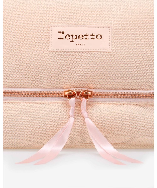 repetto レペットパリポシェット バッグ　シャイニーゴールドピンク　がま口 ナチュラリー＊2wayリボンポシェット〜 【ピンクベージュ】がま口