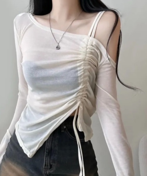 LADY LIKE（レディライク） tシャツ シャーリングワンショルダー