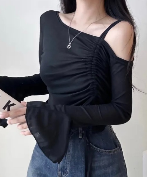 LADY LIKE tシャツ 「春夏新作」シャーリングワンショルダー
