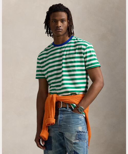 POLO クラシック フィット ストライプド ジャージー Tシャツ POLO RALPH LAUREN tシャツ クラシック フィット ストライプド