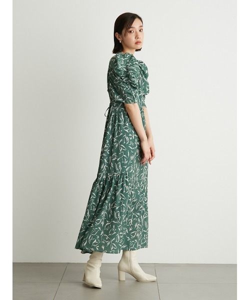 Lily Brown グリーン 刺繍 半袖 ワンピース LILY BROWN 「LILY BROWN」 半袖ワンピース 1 グリーン