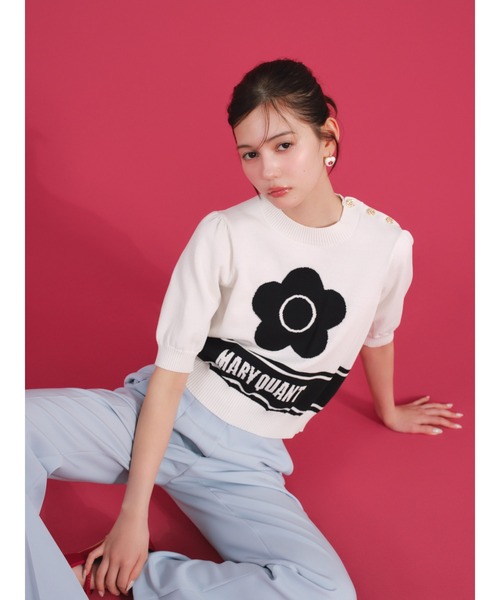 新品　LILY BROWN×MARYQUANT デイジーモチーフTシャツ　ピンク LBW0124W0015_zo_a002.jpg