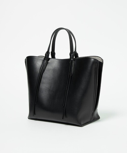 GREEN LABEL RELAXING ブラックトートバッグ green label relaxing トートバッグ シボ レザーライク ジップ