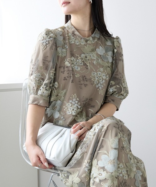 【3月限定値下げ willfully】 花柄刺繍オケージョンドレス Mサイズ PREFERIR（プレフェリール） パーティードレス ドレス 結婚式
