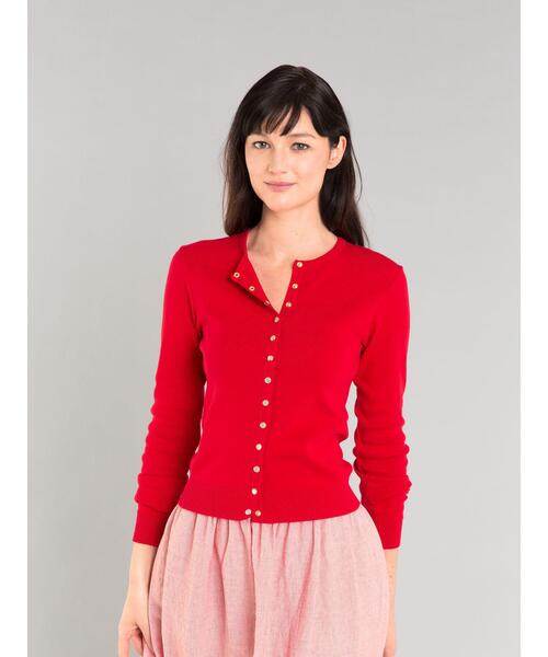 「agnes b.」 ニットカーディガン 1 レッド系その他 レディース