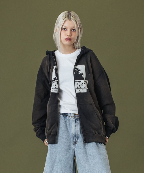 パーカー DISCHARGE PRINTED OG ZIP HOODED SWEATSHIRT メンズ レディースの画像
