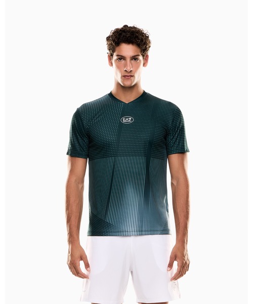 tシャツ 「エンポリオ アルマーニ EA7」Tennis Pro クルーネックTシャツ VENTUS7テクニカルファブリック レディース Tennis Pro crew-neck T-shirt in VENTUS7 technical fabric | EA7