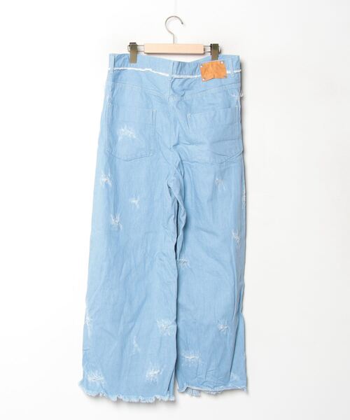 [Edwina Horl] повреждение обработка Denim брюки SMALLb люмен z