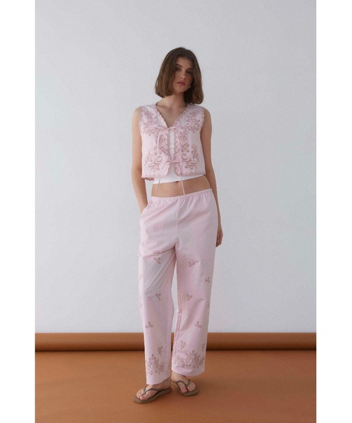 ALEXIA STAM（アリシアスタン） パンツ Embroidery Cozy Pants /刺繍