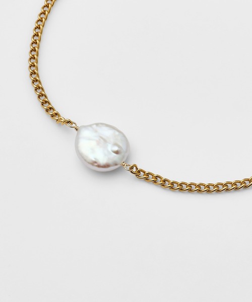 ★agete 10K 淡水パールゴールドチェーンブレスレット agete（アガット） ブレスレット ゴールド淡水パールブレスレット