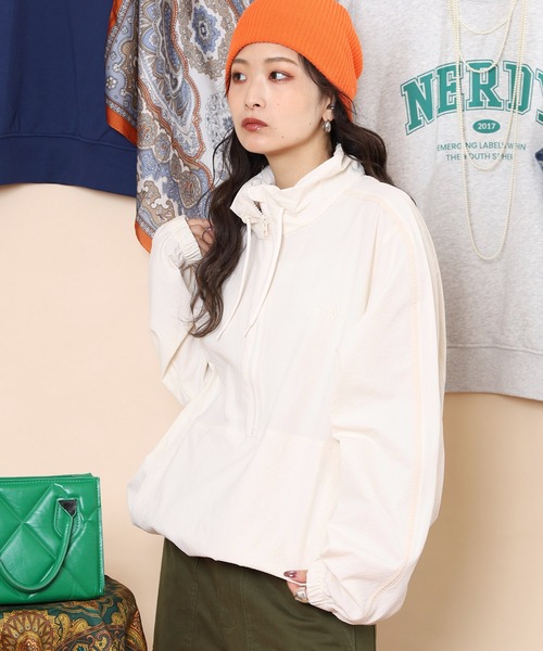 ゆったり白 ナイロンアノラックパーカー マチャット machatt 美品✨ セール】【UVケア・接触冷感】 ハーフジップ ラッシュガード ジャケット・アウター