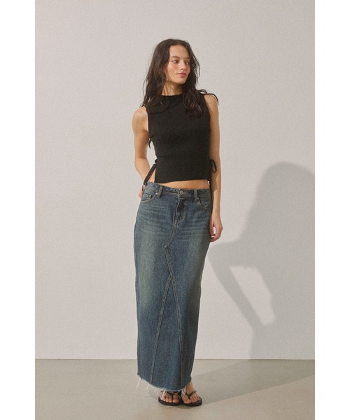 ALEXIA STAM デニムスカート Low Rise Denim Long Skirt/ロング