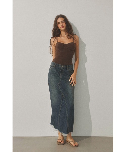 ALYS アリジ イタリア製 デニムロングスカート ALEXIA STAM デニムスカート Low Rise Denim Long Skirt/ロング