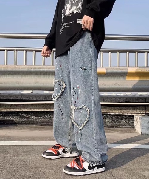 「MGV」 加工デニムパンツ LARGE ブルー メンズ