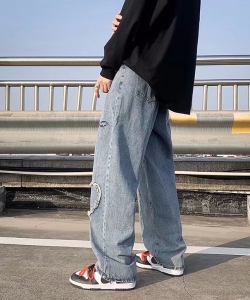 「MGV」 加工デニムパンツ LARGE ブルー メンズ