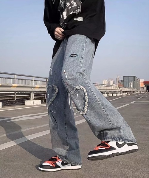 「MGV」 加工デニムパンツ LARGE ブルー メンズ