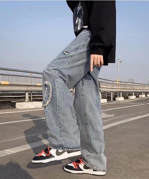 「MGV」 加工デニムパンツ LARGE ブルー メンズ