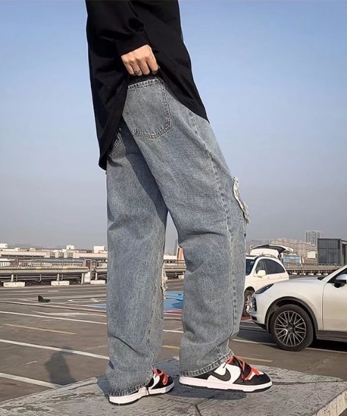 「MGV」 加工デニムパンツ LARGE ブルー メンズ