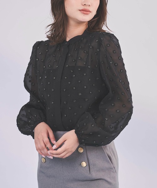 sirin ラメカットジャカードシアーブラウス オフ Sirin ブラウス