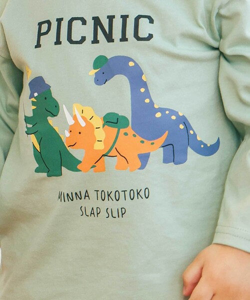 オレポレプラ 動物キャラクター 長袖トップス値下げ SLAP SLIP（スラップスリップ） tシャツ 「スララク/防汚加工