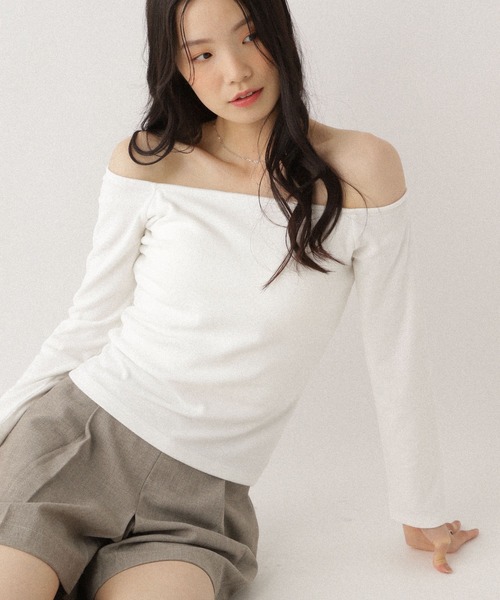 Heather（ヘザー） tシャツ カップ付きオフショルTEE 599323